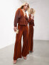 Фото #1 товара ASOS EDITION wide leg plisse pleat front trouser in rust