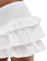 Miss Selfridge tiered mini skirt white