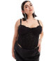 Фото #2 товара ASOS DESIGN Curve boned lace corset with cup detail in black