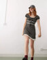 Reclaimed Vintage babydoll mini dress in with lace trims in check Разноцветный, 36 - фото #1