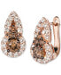 ფოტო #2 პროდუქტის Chocolate Diamond (1/2 ct. t.w.) & Nude Diamond (3/8 ct. t.w.) Leverback Earrings in 14k Rose Gold, White Gold or Yellow Gold
