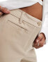 Фото #5 товара Monki relaxed straight tailored trousers in beige