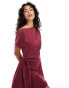 Фото #3 товара ASOS DESIGN drop shoulder twist detail mini dress in burgundy