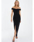 Фото #1 товара Women's Bardot High Slit Maxi Dress