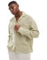 ASOS DESIGN oversized raglan sleeve texture shirt in khaki