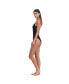 Фото #3 товара Women's Solid Textured Scoop neck one piece swimsuit with low U back