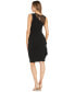 Фото #2 товара Women's Illusion Embellished Draped Sleeveless Sheath Dress