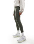 In The Style high waisted ribbed leggings in khaki