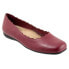 Trotters Sabine T2255-642 Womens Red Wide Leather Ballet Flats Shoes