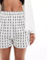 New Look embroidery shorts in white