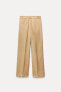 Zw collection linen blend straight-fit trousers