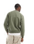 ASOS DESIGN heavyweight oversized sweatshirt in washed khaki Staubolivgrün, S - Chest 38 - фото #3