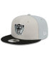 Фото #3 товара Men's Cream, Black Las Vegas Raiders 2023 Sideline Historic 9FIFTY Snapback Hat