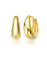 ფოტო #1 პროდუქტის Sterling Silver 14K Gold Plated Clear Cubic Zirconia Mini Huggie Hoop Hinged Post Earrings