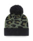 ფოტო #2 პროდუქტის Women's Green, Black New England Patriots Bagheera Cuffed Knit Hat With Pom