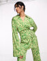 Фото #3 товара Daska wrap top co-ord in abstract green print