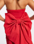 Forever New Petite strapless trailing bow mini dress in red