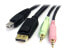 Фото #5 товара StarTech.com 6ft 4-in-1 USB DisplayPort KVM Switch Cable w/ Audio & Microphone - 1.829 m - USB - USB - DisplayPort - Black - DisplayPort - USB A - 2 x 3.5mm