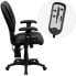 Фото #1 товара Mid-Back Massaging Black Leather Executive Swivel Chair With Adjustable Arms