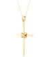 ფოტო #4 პროდუქტის Polished Cross 18" Pendant Necklace in 14k Gold