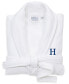 Фото #1 товара Personalized 100% Turkish Cotton Waffle Terry Bathrobe with Satin Piped Trim - Dark Gray