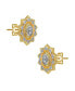 14K Gold Plated and Cubic Zirconia Floral Stud Earrings