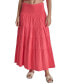 Фото #1 товара Women's Cotton Smocked-Waist Tiered Maxi Skirt