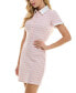 Juniors' Collared Bouclé Shift Dress