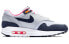 Кроссовки Nike Air Max 1 "Midnight Navy Pink" Бело-сине-розовые, низкие, женские 319986-116 36.5 - фото #3