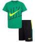 ფოტო #1 პროდუქტის Little Boys Icon T-shirt and Mesh Shorts, 2 Piece Set