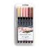 Фото #1 товара LYRA Double-ended watercolor aqua brush marker and skin tone brush blister of 6 assorted units