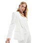 Фото #2 товара Vila Bridal sequin blazer co-ord with satin lapel in white