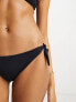 Фото #3 товара Accessorize Mix & Match bunny tie side bikini bottom in black