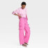 Фото #2 товара Women's High-Rise Wide Leg Cargo Pants - A New Day Hot Pink L