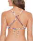 SALT + COVE 283866 Women's Light Blue Printed Swimsuit Top , Size Small