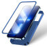Etui pokrowiec do iPhone 13 Pro obudowa na tył i przód + szkło hartowane niebieski