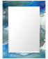 'Subtle Blues' Rectangular On Free Floating Printed Tempered Art Glass Beveled Mirror, 40" x 30"