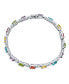 ფოტო #3 პროდუქტის Jewelry Alternating Cubic Zirconia 6x4MM Oval Shape CZ 12 CT Multi Colored Tennis Bracelet Teardrop For Women 7.5 Inch