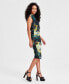 ფოტო #2 პროდუქტის Petite Printed Bodycon Dress, Created for Macy's