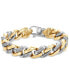 ფოტო #1 პროდუქტის Men's Cubic Zirconia Two-Tone Monaco Link Bracelet in Stainless Steel & Gold-Tone Ion-Plate
