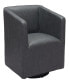 30" Metal, Polyurethane Brooks Swivel Base Accent Chair