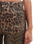 Фото #2 товара ASOS DESIGN denim dad shorts in metallic leopard print