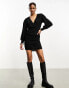 Фото #2 товара Vila stretch wrap bodycon mini dress in black