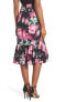 Фото #2 товара Women's Eliza J 152423 Floral Black Pink Ruffle Midi Skirt sz. 12