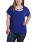 Фото #1 товара Plus Size Short Sleeve Top with Cutouts and Hardware