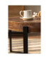 33.86"Modern Retro Splicing Round Coffee Table, Fir Wood Table Top With Black Cross Legs Base