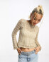 Daisy Street ladder overlay knit jumper