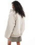 Фото #4 товара ASOS DESIGN clean puffer bomber jacket with funnel neck in cream