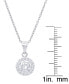 Фото #2 товара Cubic Zirconia Round Pendant 18" Silver Plate Necklace