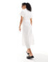 New Look utility belted shirt midi dress in off white